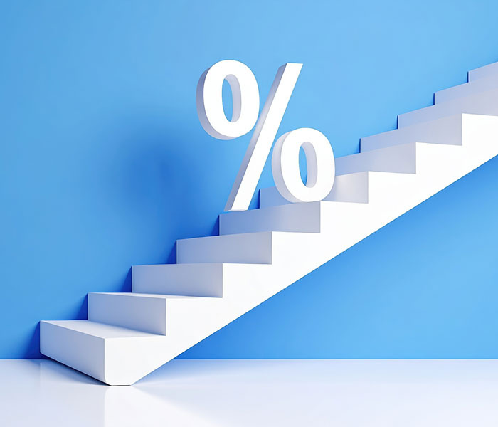 steps with rate sign on it