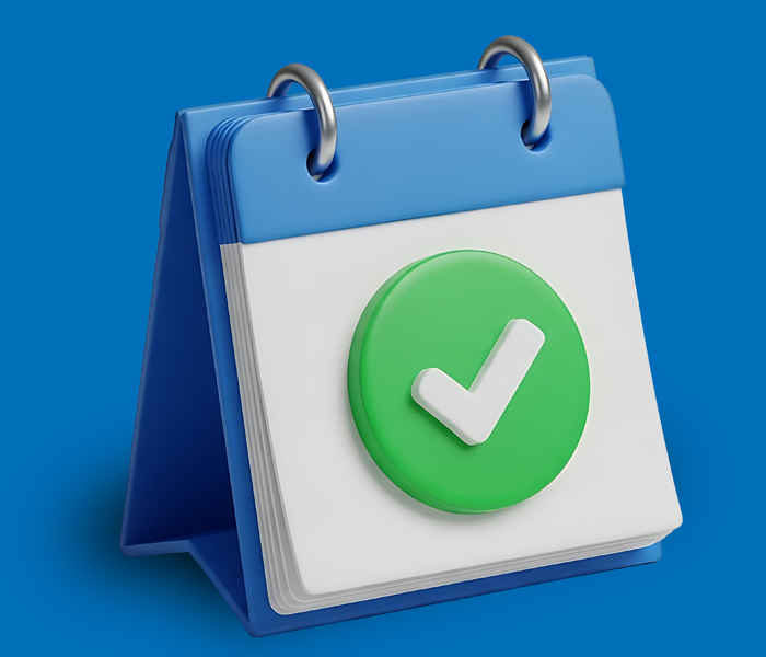 Calendar with check mark